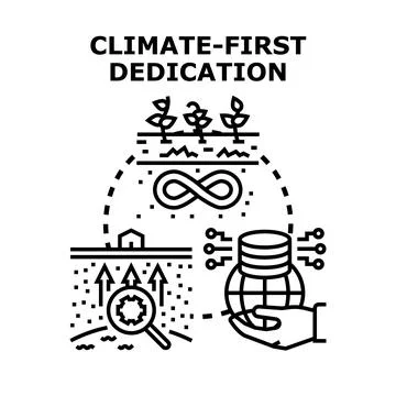 Climate first dedication to sustainable environmental future Stockillustratie