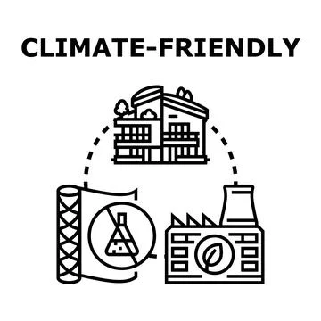 Climate friendly concept developing sustainable ecological living Stock Illustration