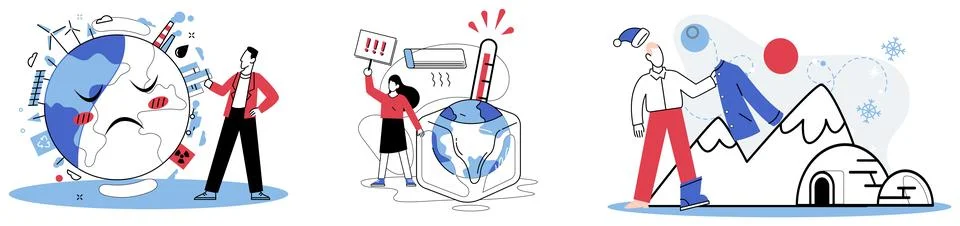 Climate. Global warming is stark testament to repercussions neglecting our Stock Illustration
