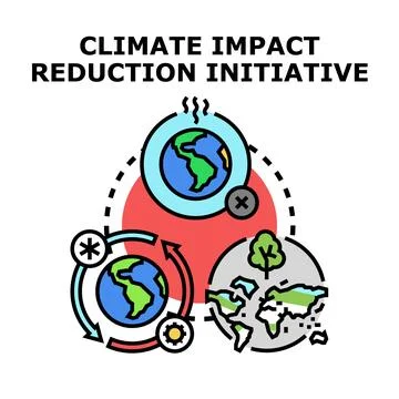 Climate impact reduction initiative global environmental responsibility Stock Illustration