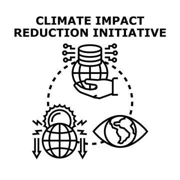 Climate impact reduction initiative on global ecosystem Stock Illustration