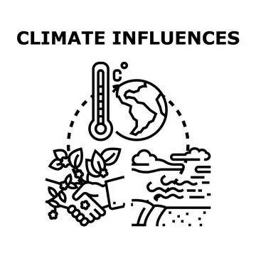 Climate influences protecting environment global warming concept Stock Illustration
