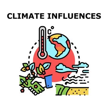 Climate influences protecting environment global warming concept Stock Illustration