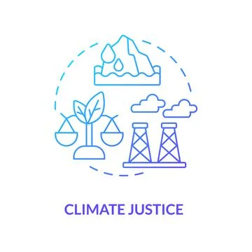 Climate justice blue gradient concept icon Stock-Illustration