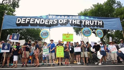 Climate March in Washington DC Stock Footage 125349725