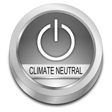 Climate neutral Button - 3D illustration Illustrazione stock