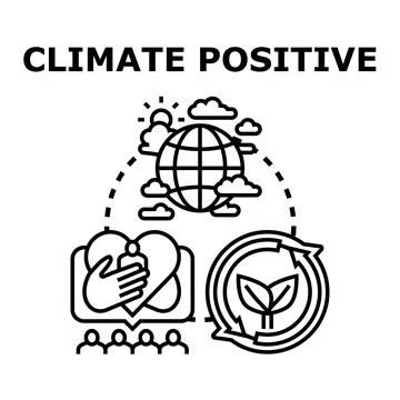 Climate positive future creating sustainable environment vector Stock Illustration