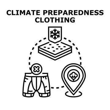 Climate preparedness clothing selecting optimal base layers Stock Illustration