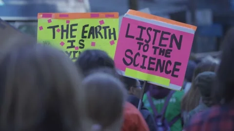 Climate Protest in the Streets Stock Footage 139249507