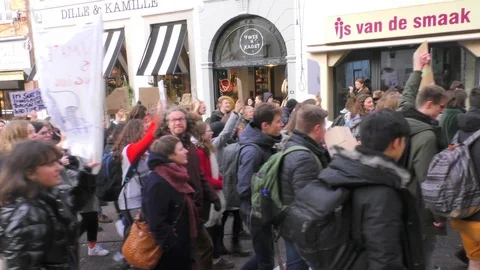 Climate protests in Belgium Stock Footage 102550796