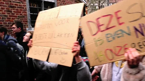 Climate protests in Belgium Stock Footage 102550833