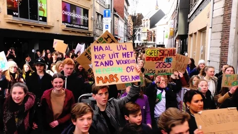 Climate protests in Belgium Stock Footage 102550878