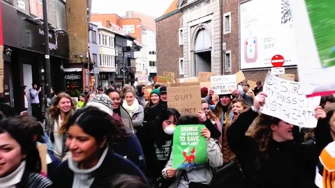 Climate protests in Belgium Stock Footage 102550918
