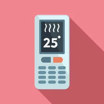 Climate remote control icon, flat style Stock Illustration