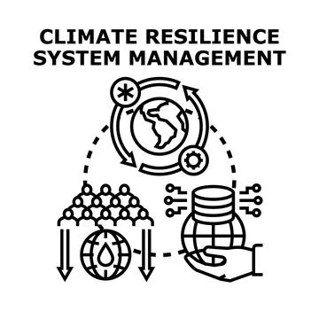 Climate resilience system management adapting to global change Stock Illustration