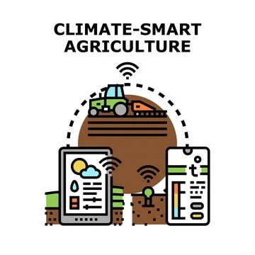 Climate resilient farming technology using smart solutions Stock Illustration
