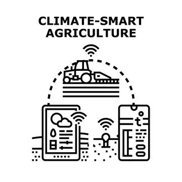 Climate resilient farming technology using smart solutions Stock Illustration
