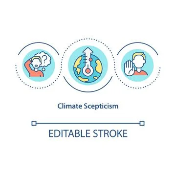 Climate scepticism concept icon Illustrazione stock