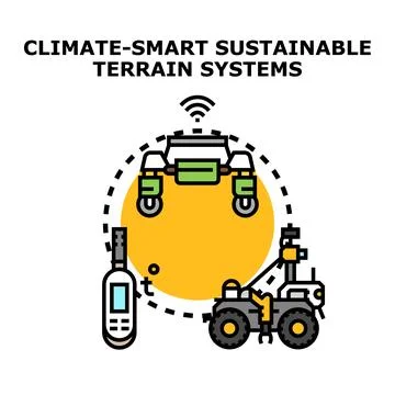Climate smart sustainable terrain systems using smart technology Stock Illustration