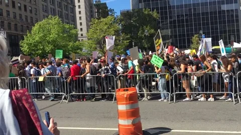 Climate Strike New York Stock Footage 147688133