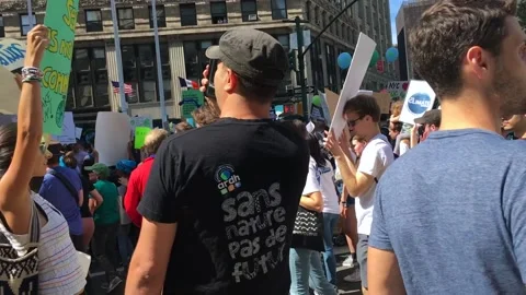 Climate Strike New York Stock Footage 147688136