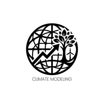 Climate Tech Logo Design with Tech Grid and Planet Globe 스톡 일러스트