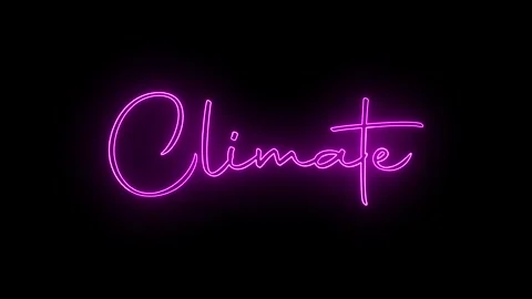 'Climate' text animation with neon glow line. Stock Footage 282577156