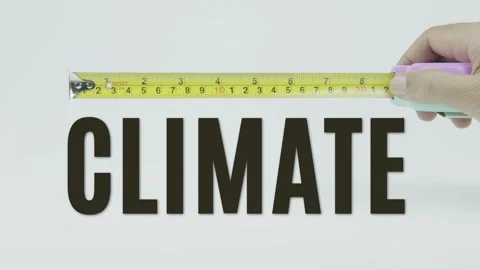 Climate text or word and tape measure on a white background Stock Footage 302047778