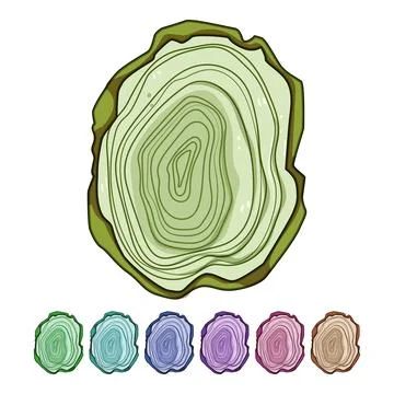 Climate tree rings cartoon vector graphic Stock Illustration