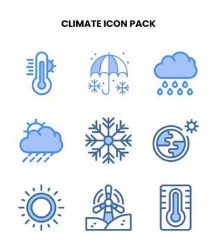 Climate Two Colour UI Icons Pack Stock-Illustration