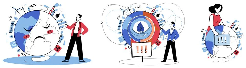 Climate warming. Global warming, symphony rising temperatures, echoes urgency Illustrazione stock