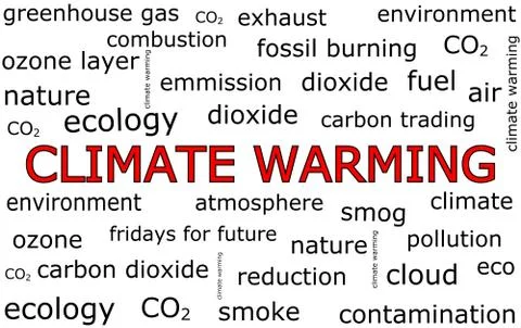 Climate Warming Wordcloud – illustration Stock Illustration