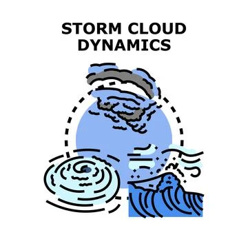 Climate weather environment storm cloud dynamics illustration Stock Illustration