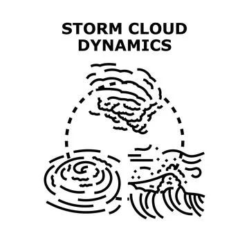 Climate weather environment storm cloud dynamics illustration Stock Illustration