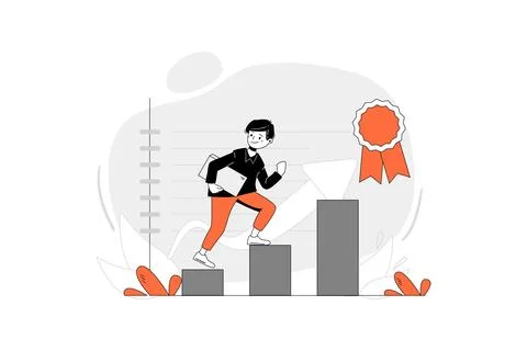 Climb the Cart Startup Stock Illustration