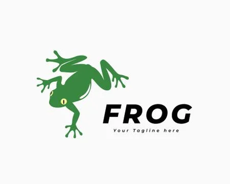 Climb down frog art logo design inspiration Stock Illustration