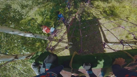 Climb the grid, obstacle course competition, obstacle race Stock Footage 248353123