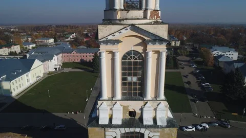 Climb to the highest bell tower of Suzdal Stock Footage 101784587