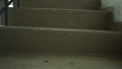 Climb the old stairs Stock Footage 87860026
