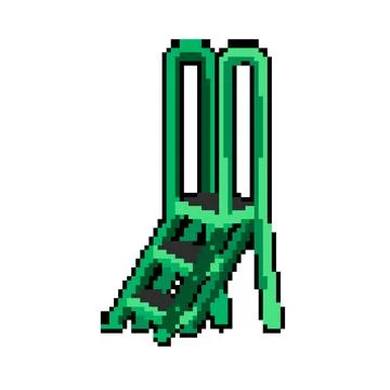 Climb step ladder pixel art vector illustration Stock Illustration