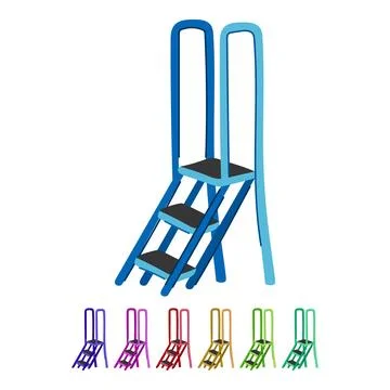 Climb step ladder vector cartoon graphic Stock Illustration