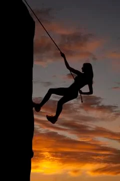 Climb sunset Stock Photos