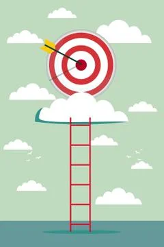 Climb for target over cloud Stock Illustration