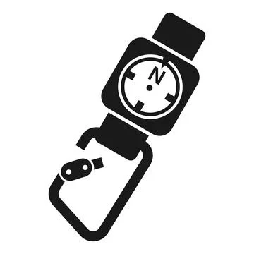 Climb tool compass icon, simple style Stock Illustration