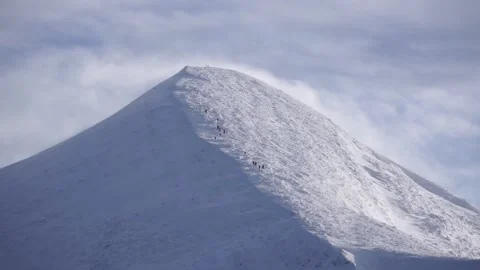 Climb to the top of the mountain Hoverla. Carpathians Stock-Footage 146378351