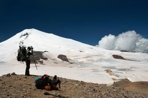 Climber on a alp Stock Photos