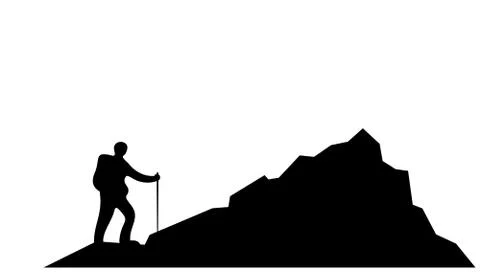 Climber background vector template. Outdoor banner template Stock Illustration