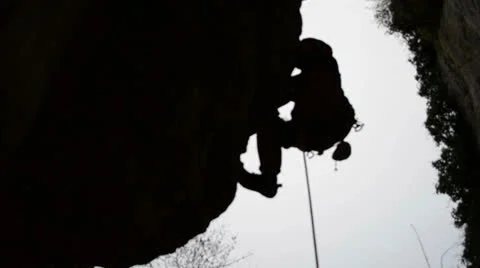 Climber backlight Stock Footage 24187492