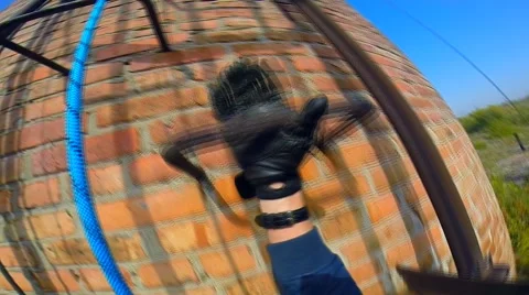 Climber began to rise Stock Footage 42416762