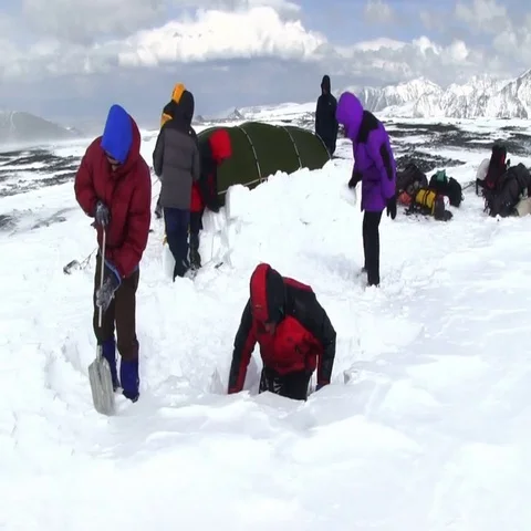 Climber Camping Stock Footage 69420757